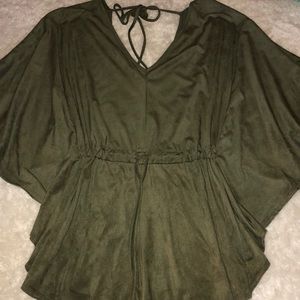 Army green romper